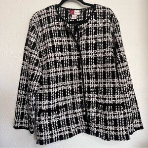 JM Collection Black and White Textured Jacket